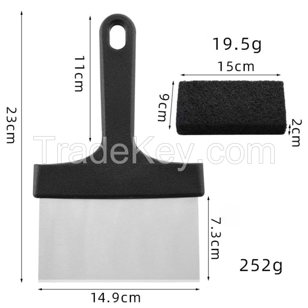 Stainless Steel Griddle Scraper With Handle