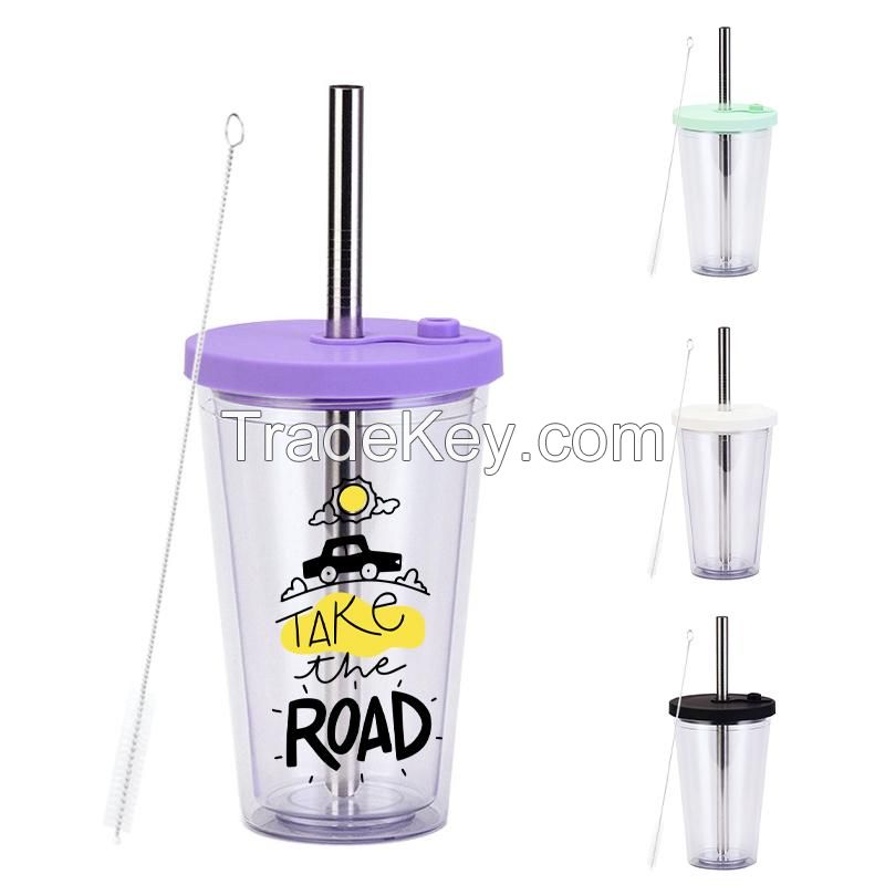 16oz. Dubble Milk Tea Cup With Straw