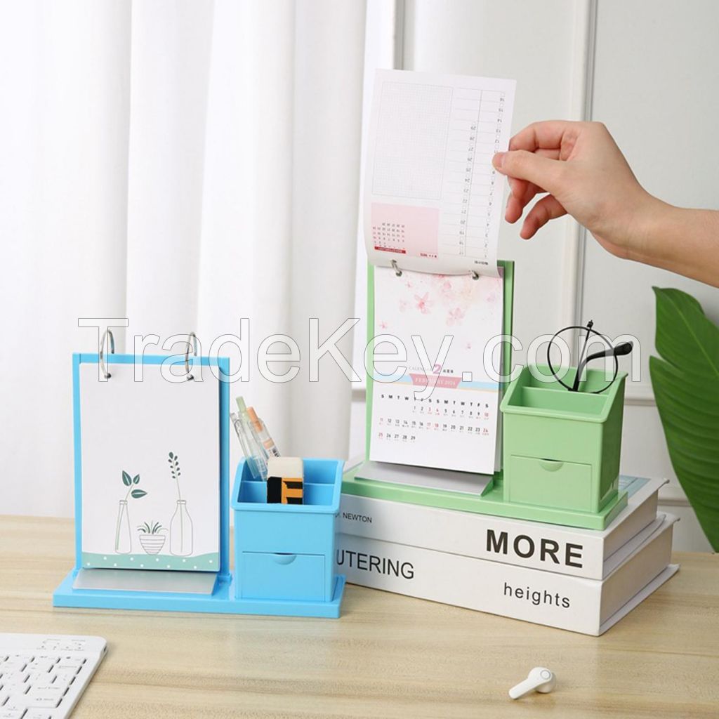 Desk Pen Holder With Calendar