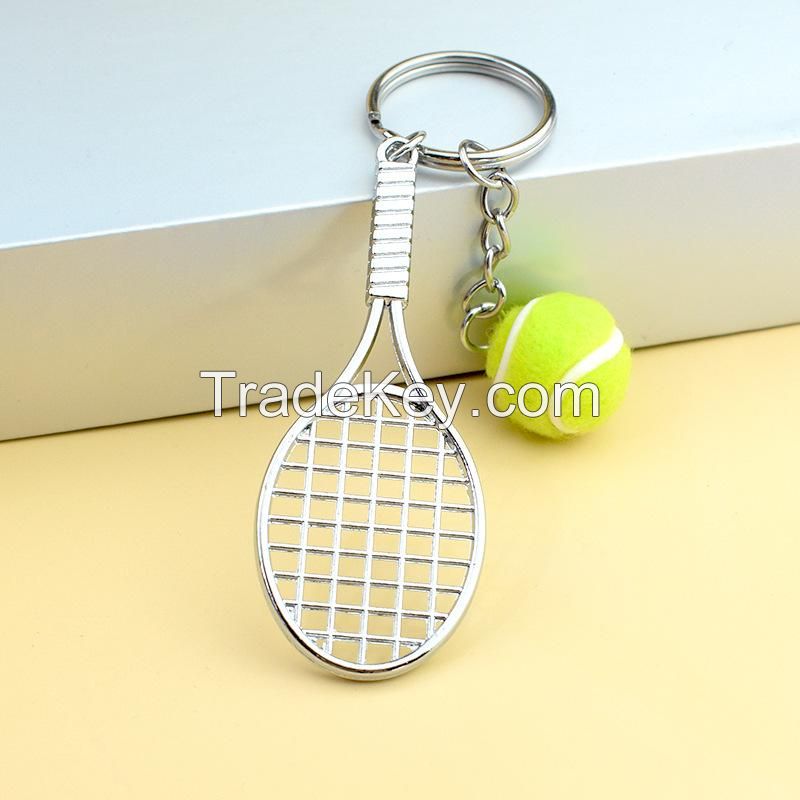 Sports Ball Keychain With Engraved Tag