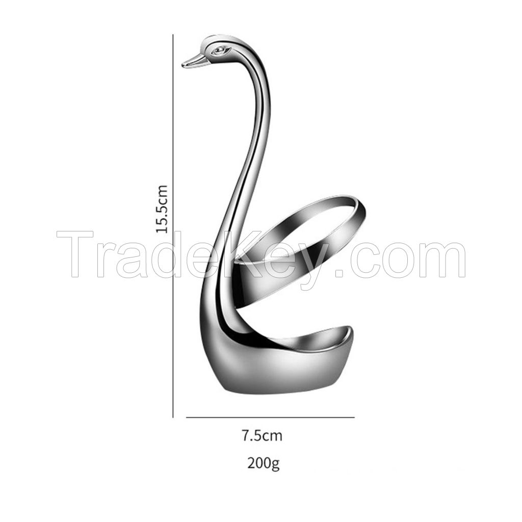 Metal Swan Base Holder Spoon Organizer