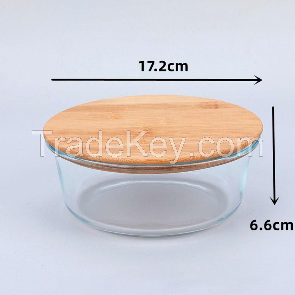 Borosilicate Glass Lunch Box With Wooden Lid