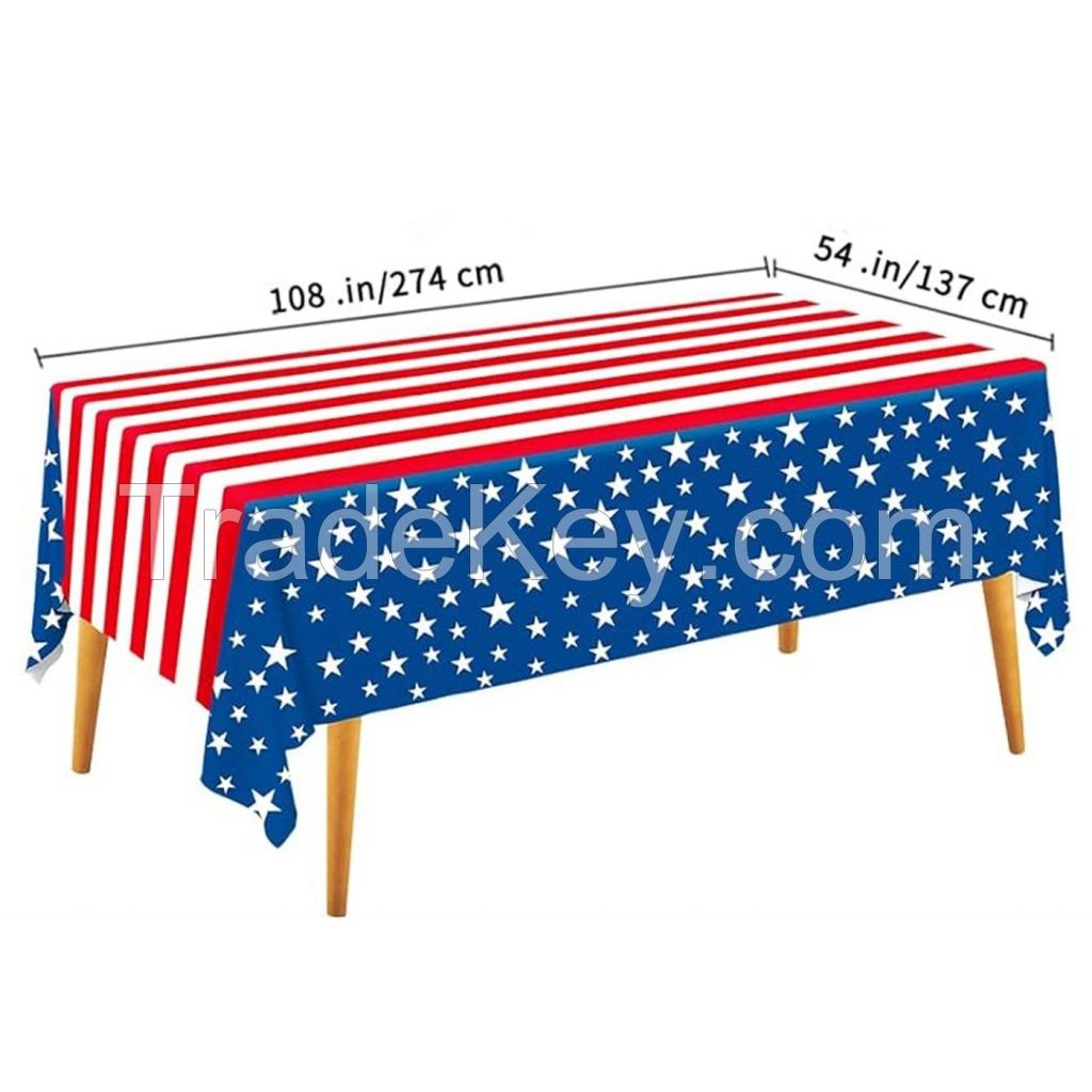 Plastic Patriotic Tablecloth