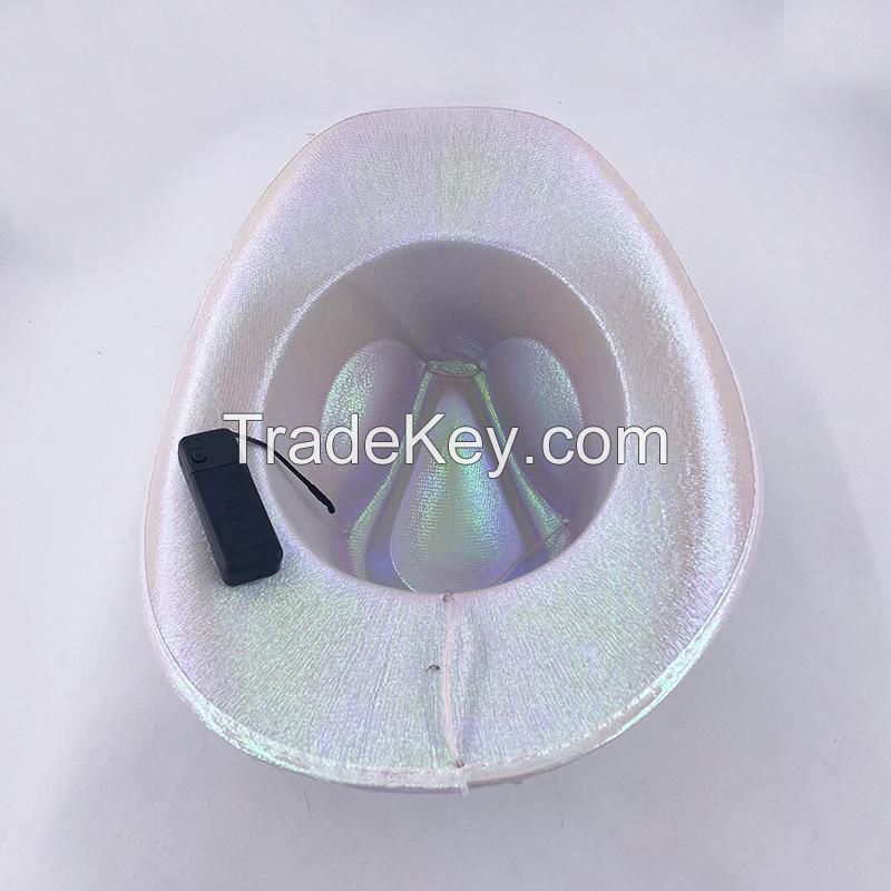 LED Holographic Cowboy Party Hat