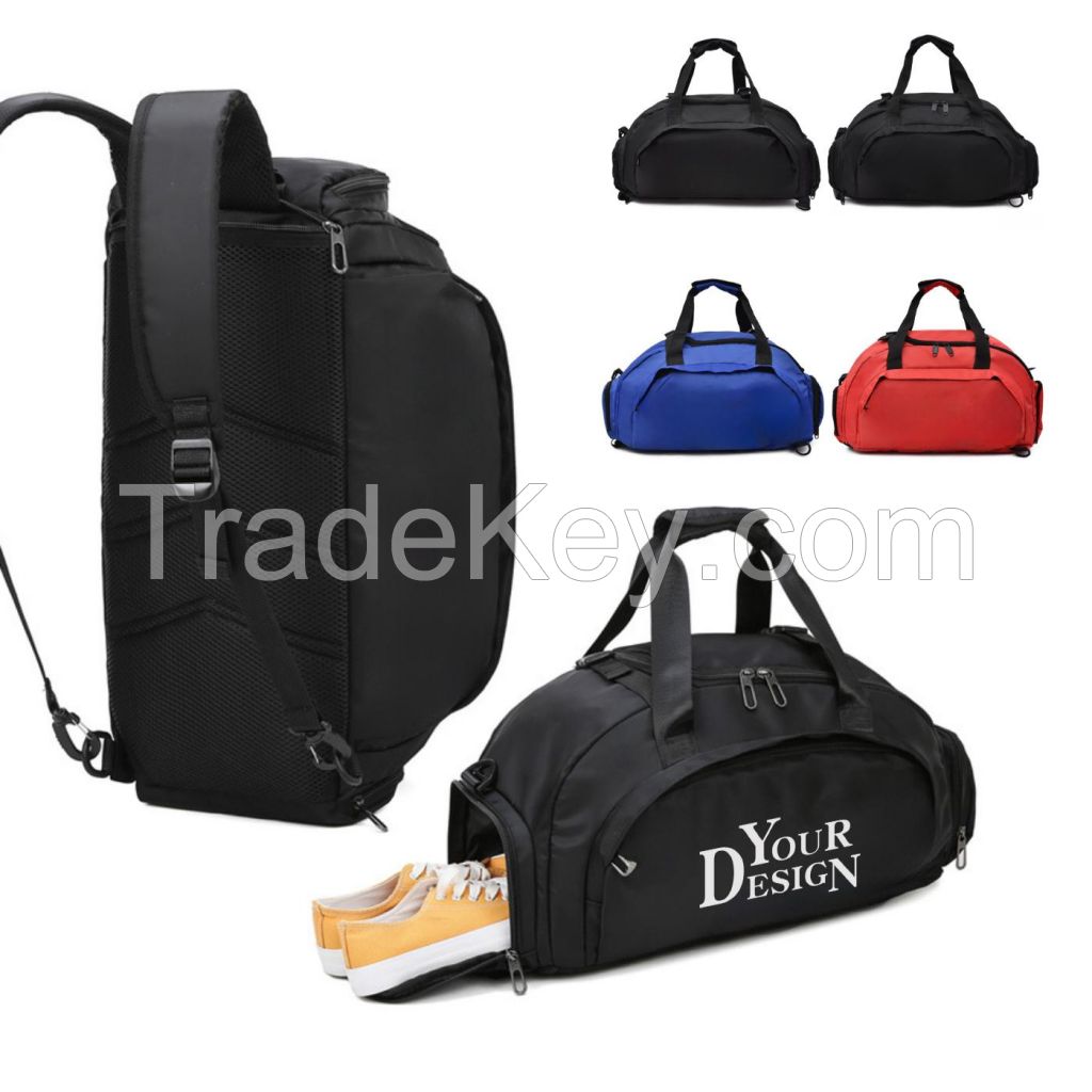 Gym Duffel Bag With Zippered Pockets