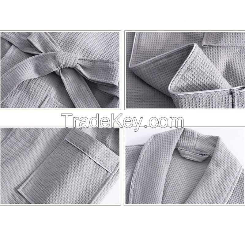 Pure Cotton Waffle Adult Hotel Bathrobe