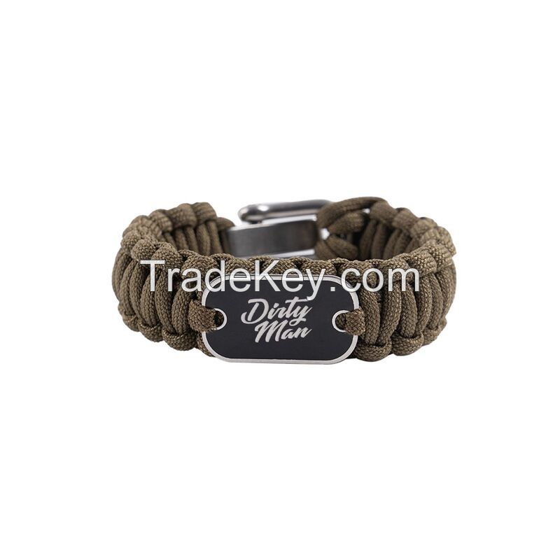 Paracord Survival Bracelet With Nameplate