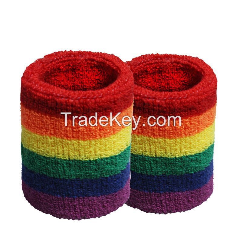 Sports Cotton Rainbow Wristband