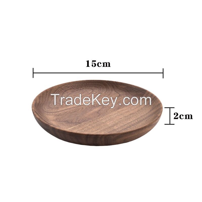 Black Walnut Round Dessert Plate