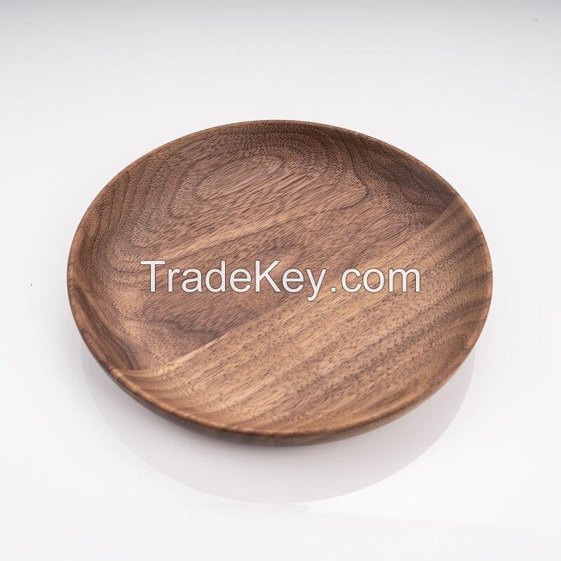 Black Walnut Round Dessert Plate
