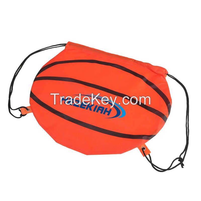 Basketball Shaped Drawstring Backpack