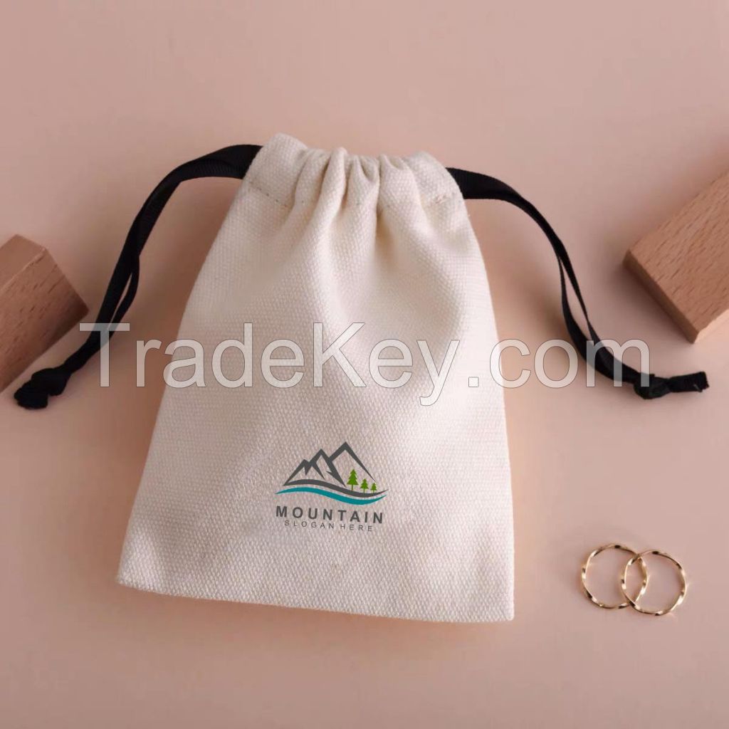 Drawstring Canvas Jewelry Bag