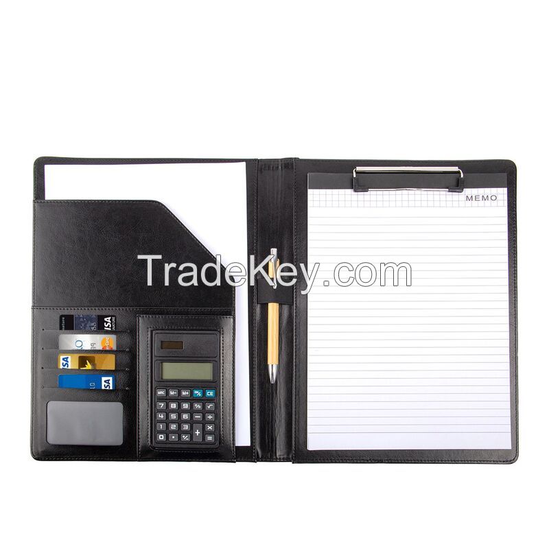 A4 Faux Leather Padfolio With Clipboards