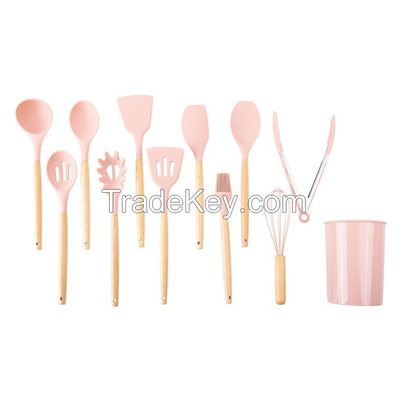 11 Pcs Silicone Kitchen Utensils Set With Holder