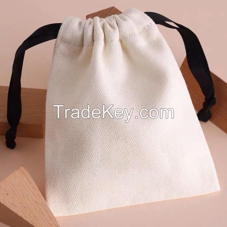 Drawstring Canvas Jewelry Bag