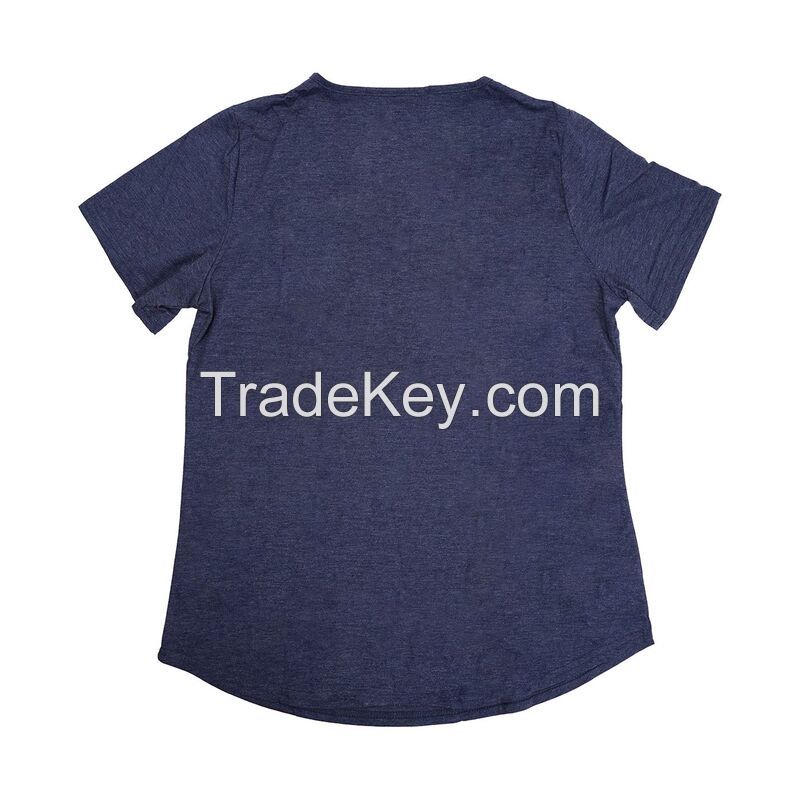Women&amp;#039;s V Neck Gathered Solid Color T-Shirt