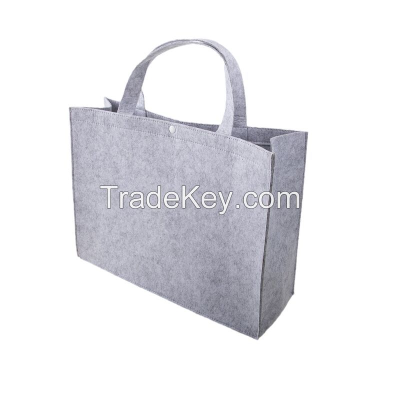 Big Felt Tote Bag With Button