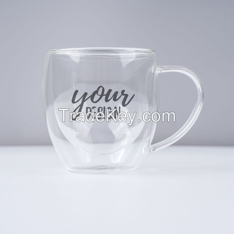 8 oz. Clear Double Wall Glass Coffee Cup