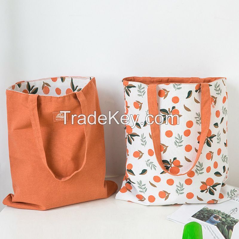 Double Sided Reusable Canvas Grocery Bag