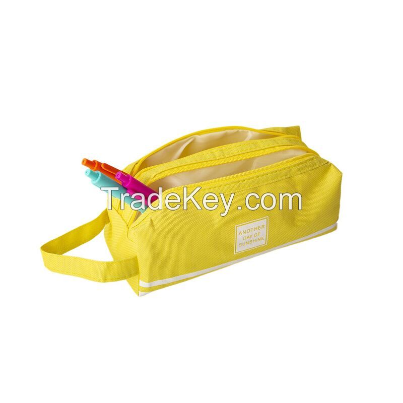 Double layer Canvas Pencil Pouch With Handle