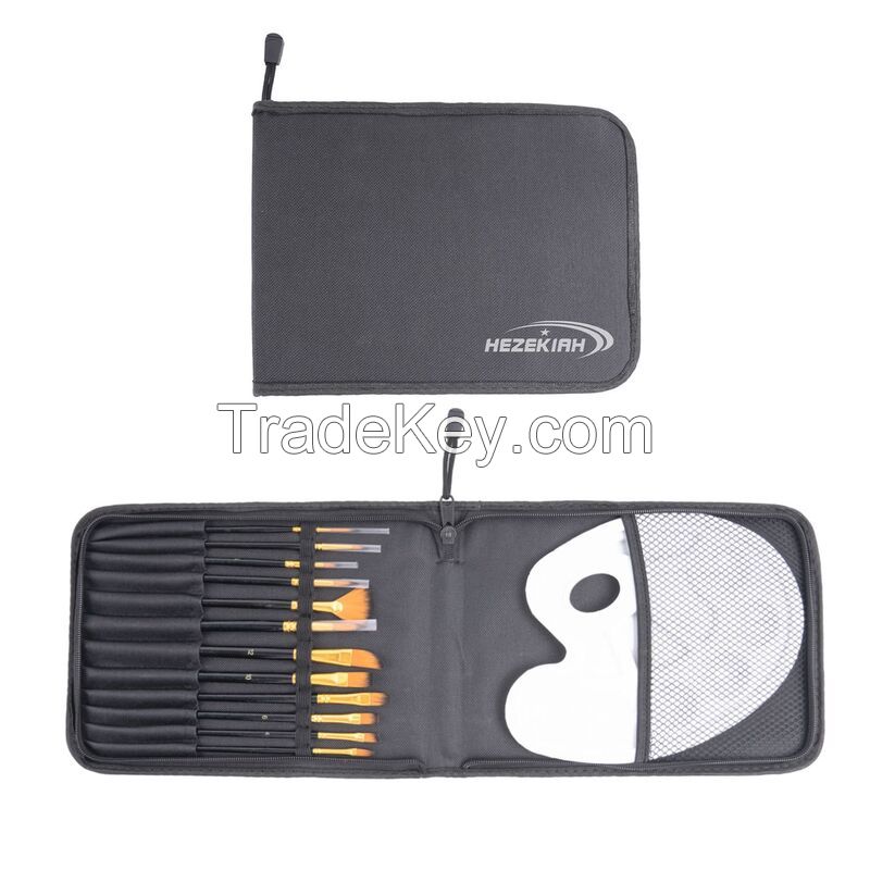 12Pcs Nylon Hair Paint Brush Set With Bag