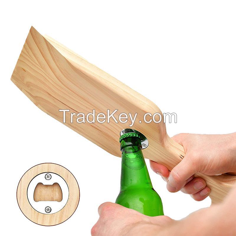 Wood BBQ Grill Scraper With Opener
