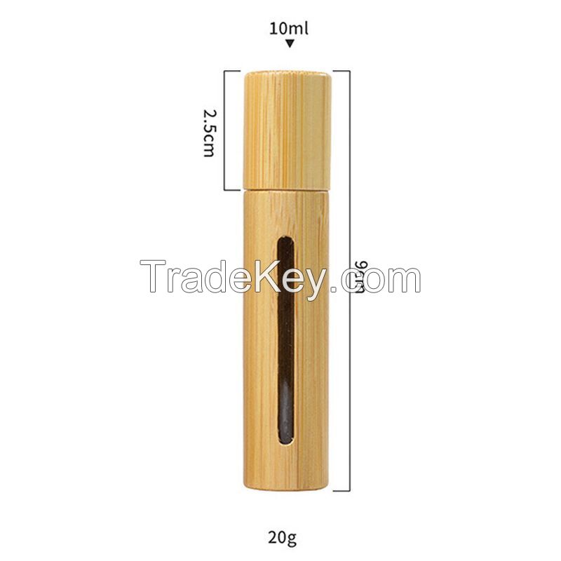 10ml Bamboo Glass Roll On Bottle With Window