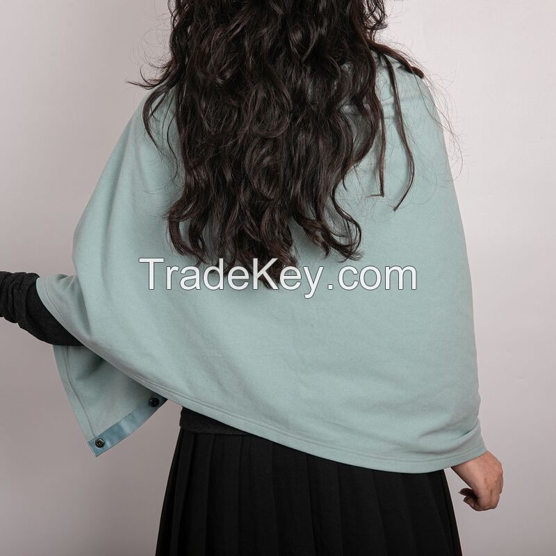 Solid Color Button Shawl