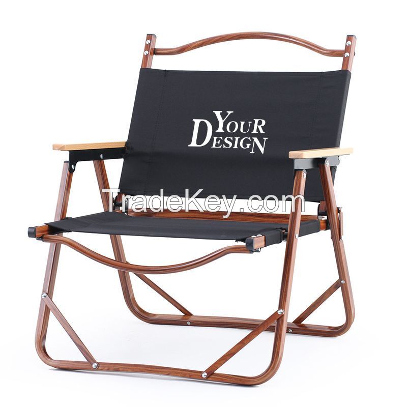 Outdoor Portable Wood Grain Folding Chair