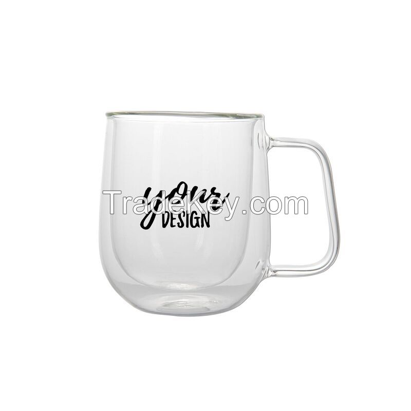 14 oz. Double-layer Glass Mug With Lid