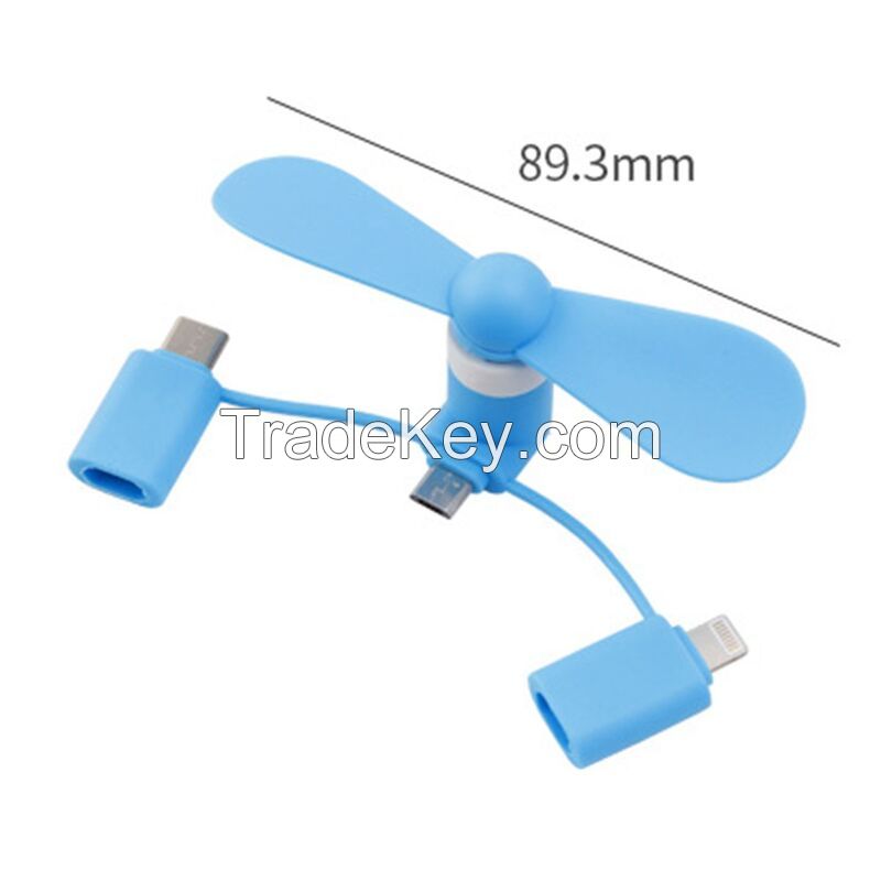 3 In 1 USB Mini Fan For Phone Computer