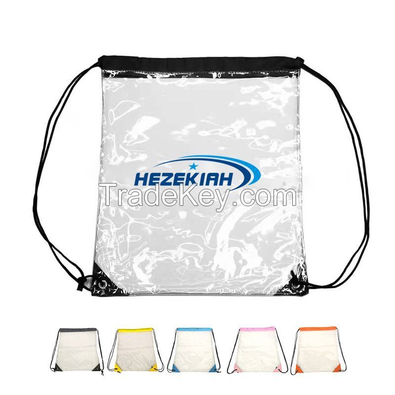 Printed Waterproof Clear Drawstring Bag