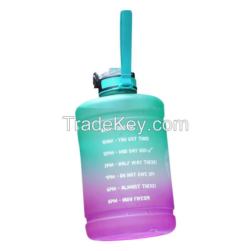 1 Gallon Gradient Color Sports Water Bottle
