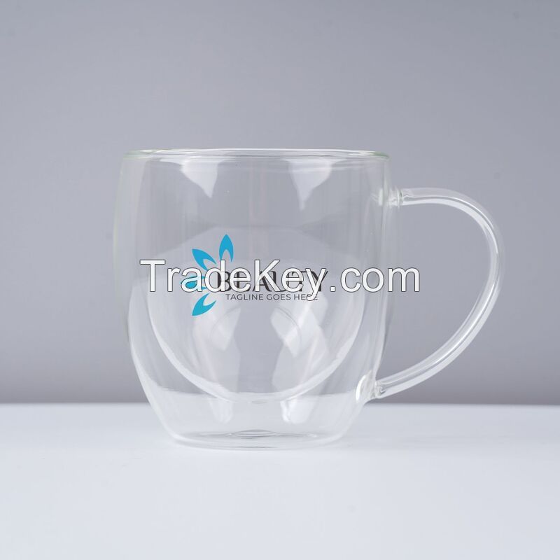 8 oz. Clear Double Wall Glass Coffee Cup