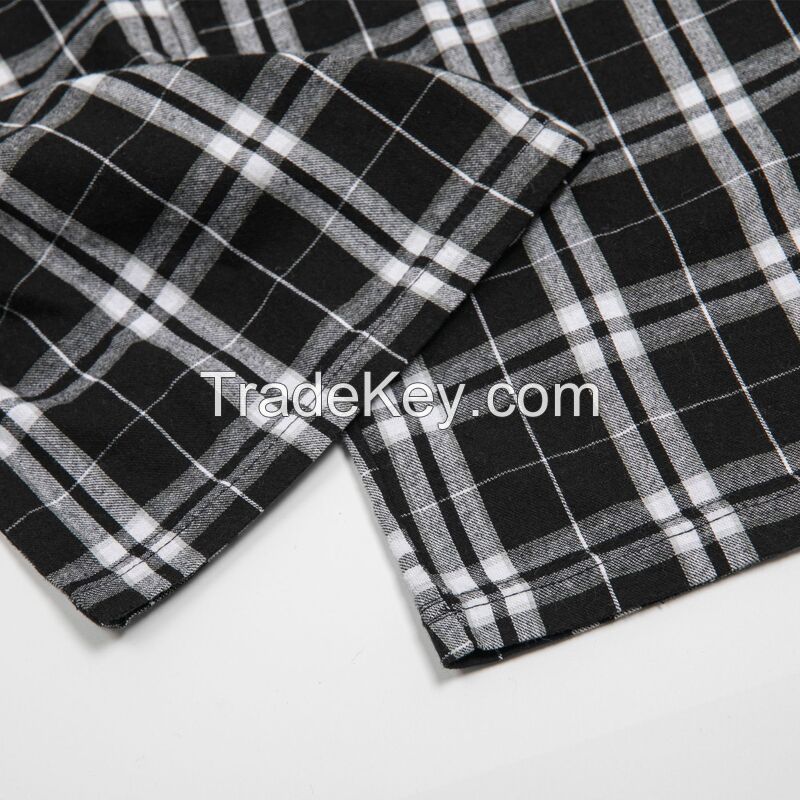 Plaid Drawstring Lounge Pants