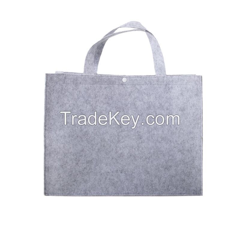 Big Felt Tote Bag With Button