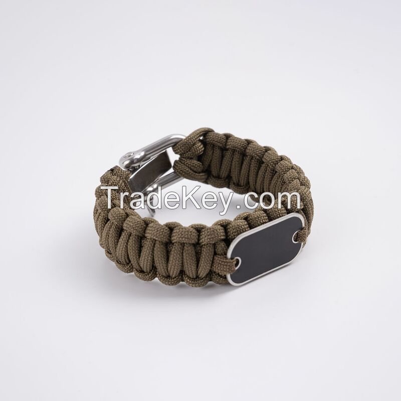 Paracord Survival Bracelet With Nameplate