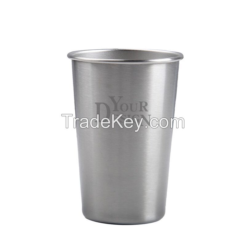 Custom Printed 10 oz. Stainless Steel Pint Cup