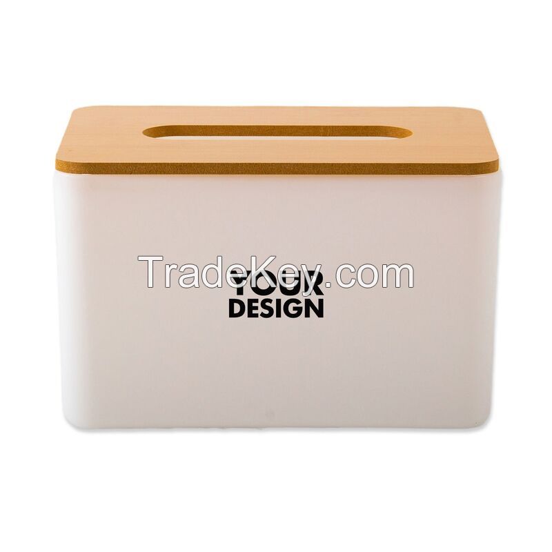 Custom Tissue Box With Wooden Lid