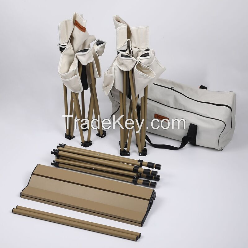 3Pcs Folding Camping Table And Chair With Carrying Bag