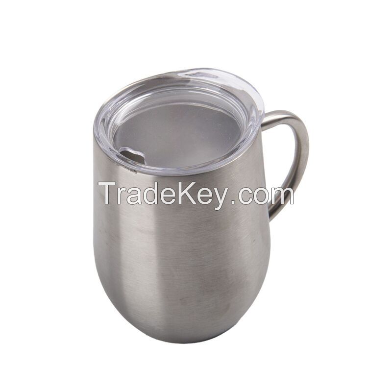 12 oz. Stainless Steel Wine Tumbler With Handle