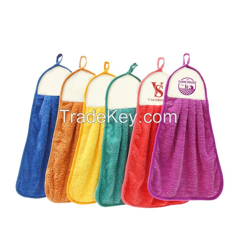 Hanging Coral Velvet Hand Dry Towel