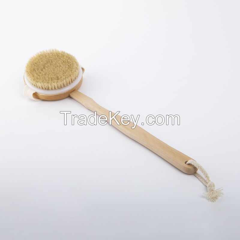 Detachable Bristle Shower Brush With Long Handle