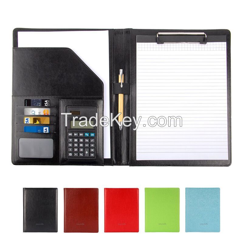 A4 Faux Leather Padfolio With Clipboards