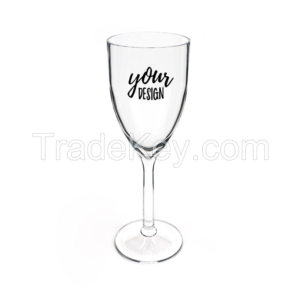 8 oz. Promotional Plastic Wine Glass