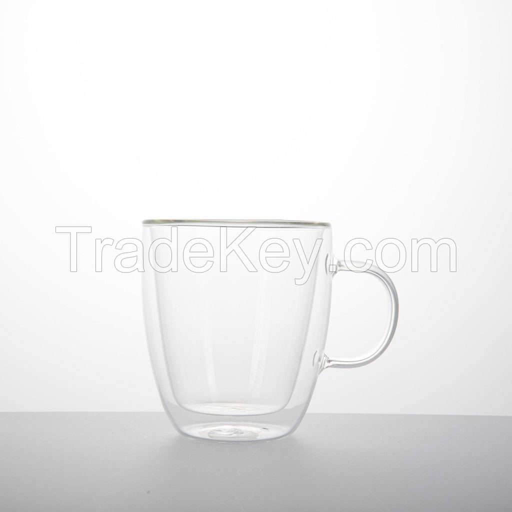 15 oz. Insulated Glass Coffee Cup With Handle