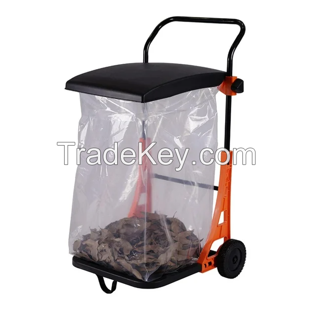 Multi-function garden rubbish cart outdoor leaf cart with plastic bag