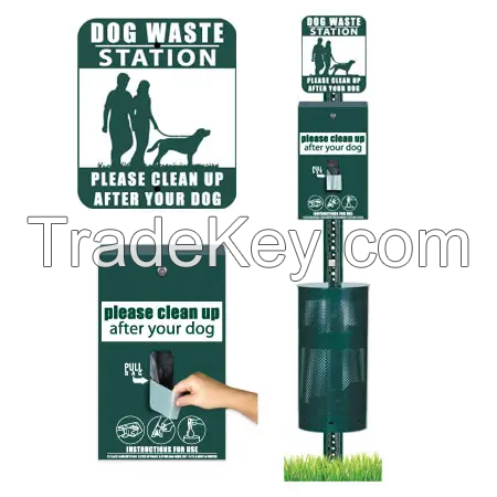 Factory Customized Pet Waste Bin Thickened Galvanized Sheet Anti-Corrosion and Anti-rust Park City Street Dog Waste Station