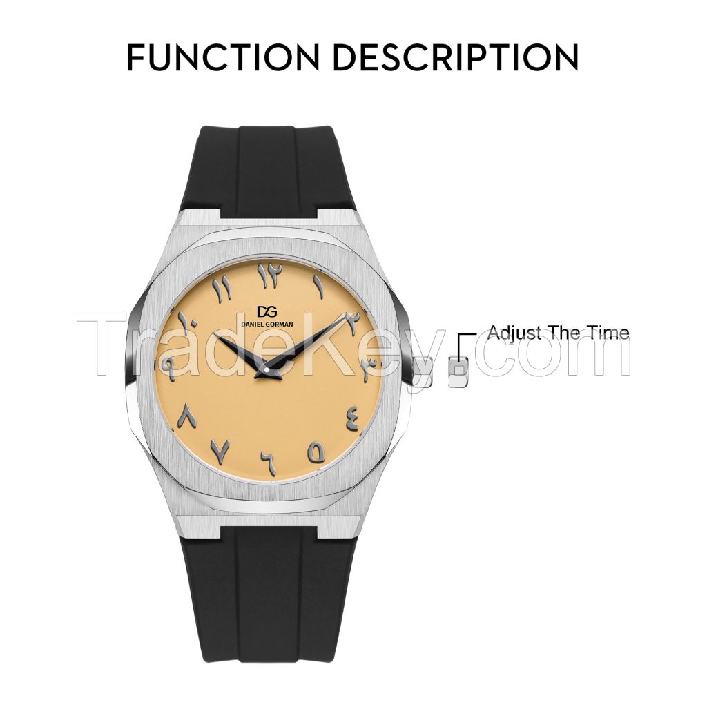 Men's Watch Quartz Analog Stainless Steel, 50M Waterproof Minimalist Thin Men Wrist watches, Easy Reader Big Face Mens Luxury Watch with Super Soft Comfortable Silicone Band