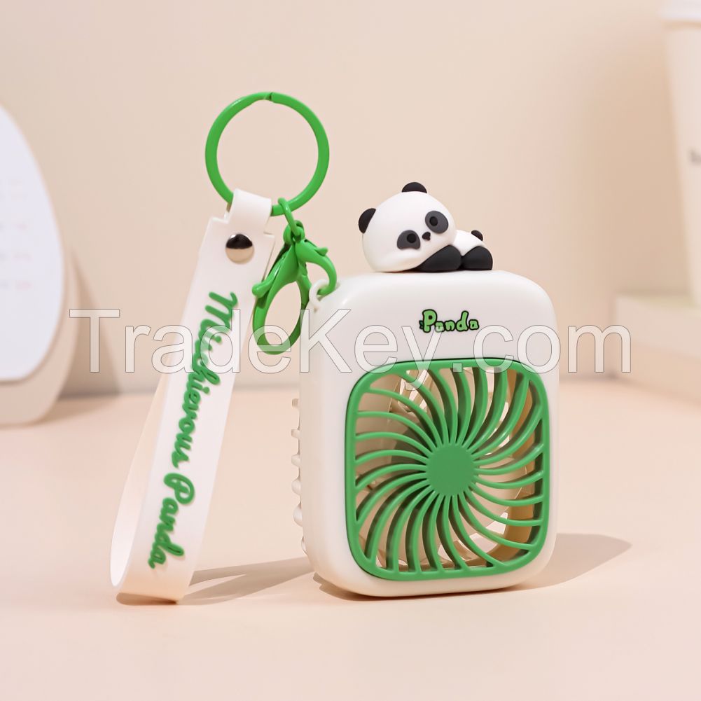 2024 New Design Panda Series USB Rechargeable Battery Mini keychain Fans